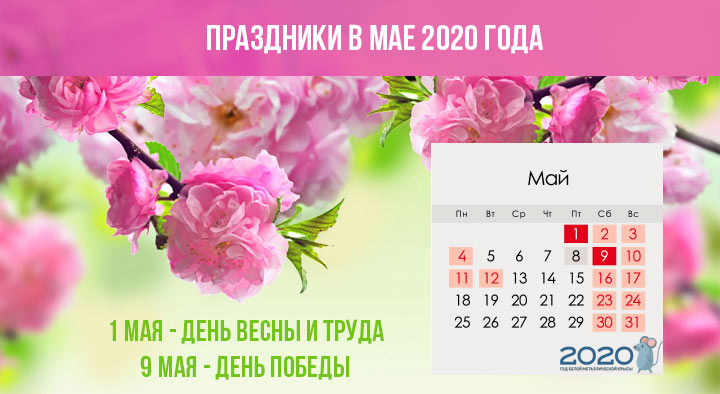 Майские в 2020 году календарь