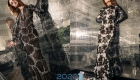 Длинное платье в черное-белой гамме на Новый Год 2020