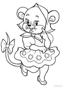 Мышка - раскраска для ребенка