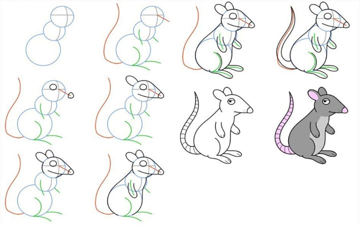 Как нарисовать крысу на Новый 2020 год