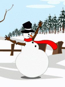 Новогодняя анимация - снеговик танцует