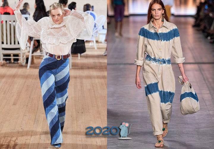 Модные полосатые джинсы весны 2020 года