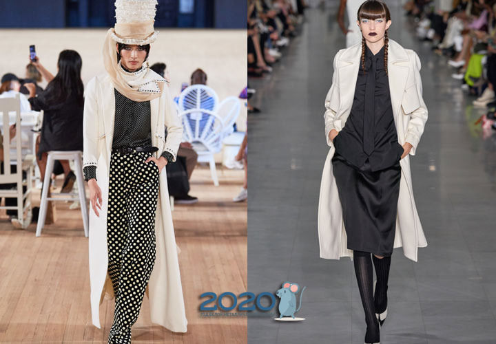 Модное белое пальто весна 2020