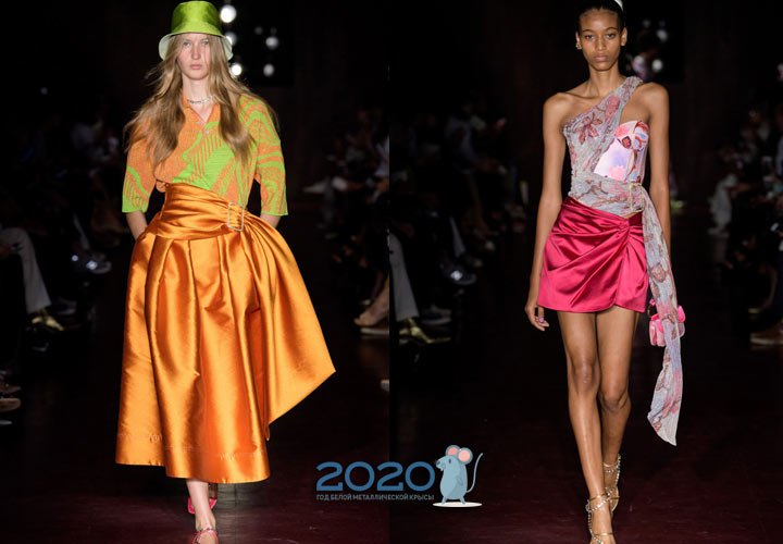 Модные атласные юбки весна-лето 2020
